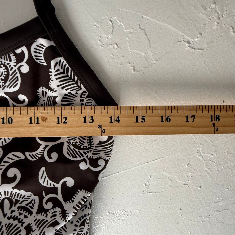 Ativa Size 8 Brown Built In Bra Criss Cross Back Tankini Swimming Top - Picture 6 of 7